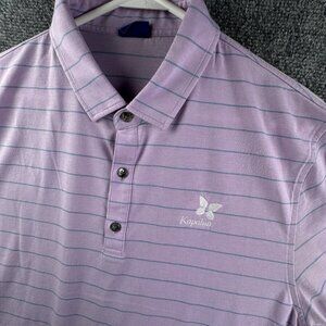 Footjoy Short Sleeve Polo Shirt Purple Striped Kapalua Club Large Polycotton